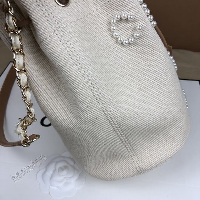 Chanel女包 57536 Chanel2020Ss新版抽繩包 Chanel春夏新品珍珠肩背包  djc4051